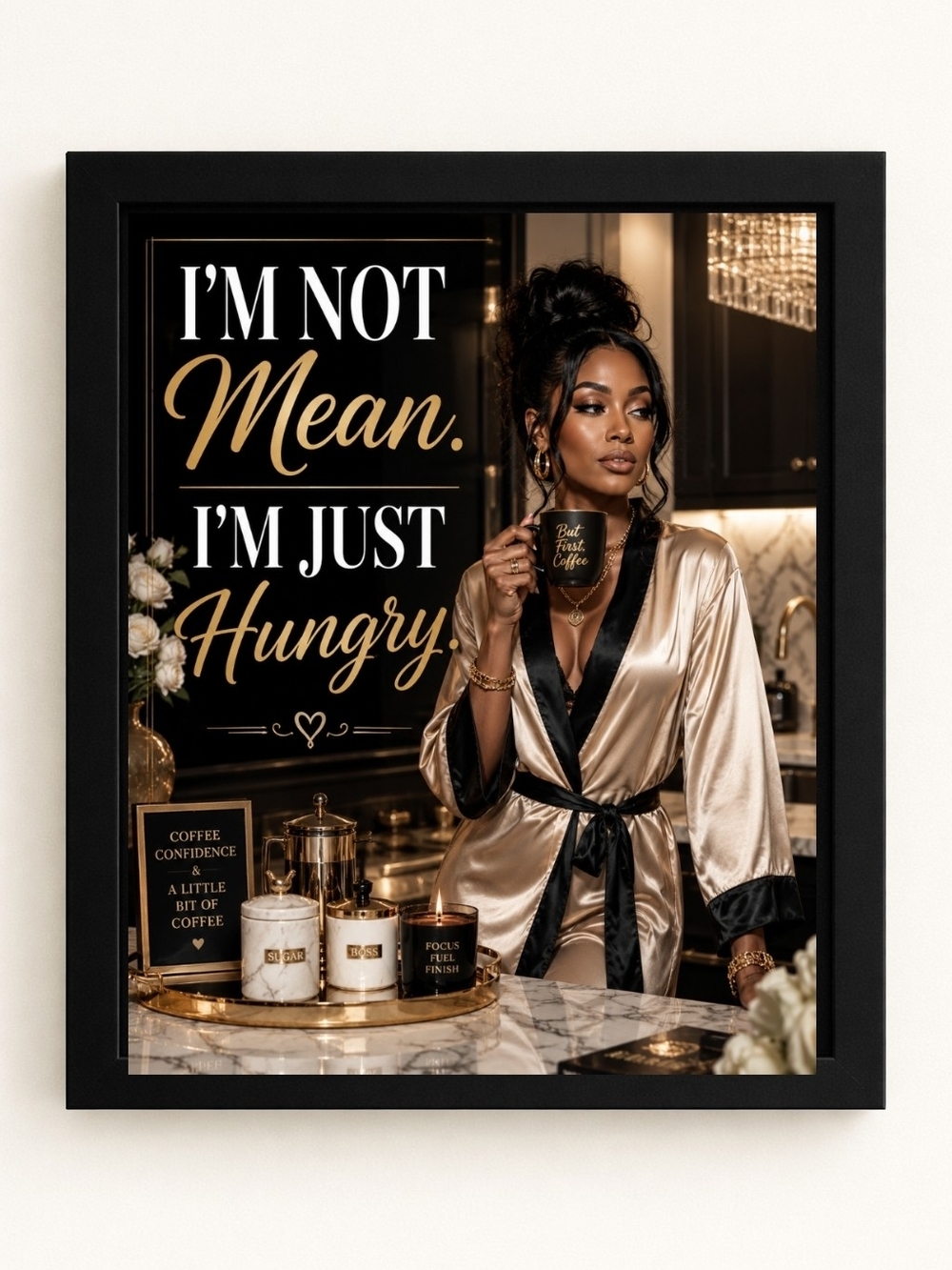 "I'm Not Mean, I'm Just Hungry" Framed A.i. Art Print 8x10 Frame